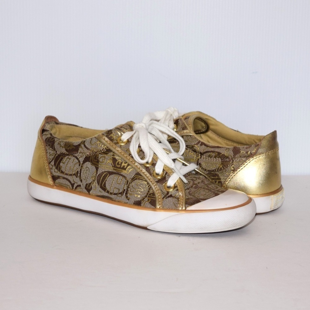 COACH Barrett Logo Canvas Lace Up Sneakers